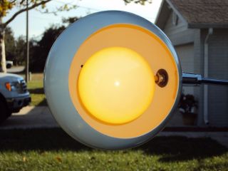 Vtg.  Mid Century Modern Sonneman White Chrome Eyeball Orb Space Age Floor Lamp photo