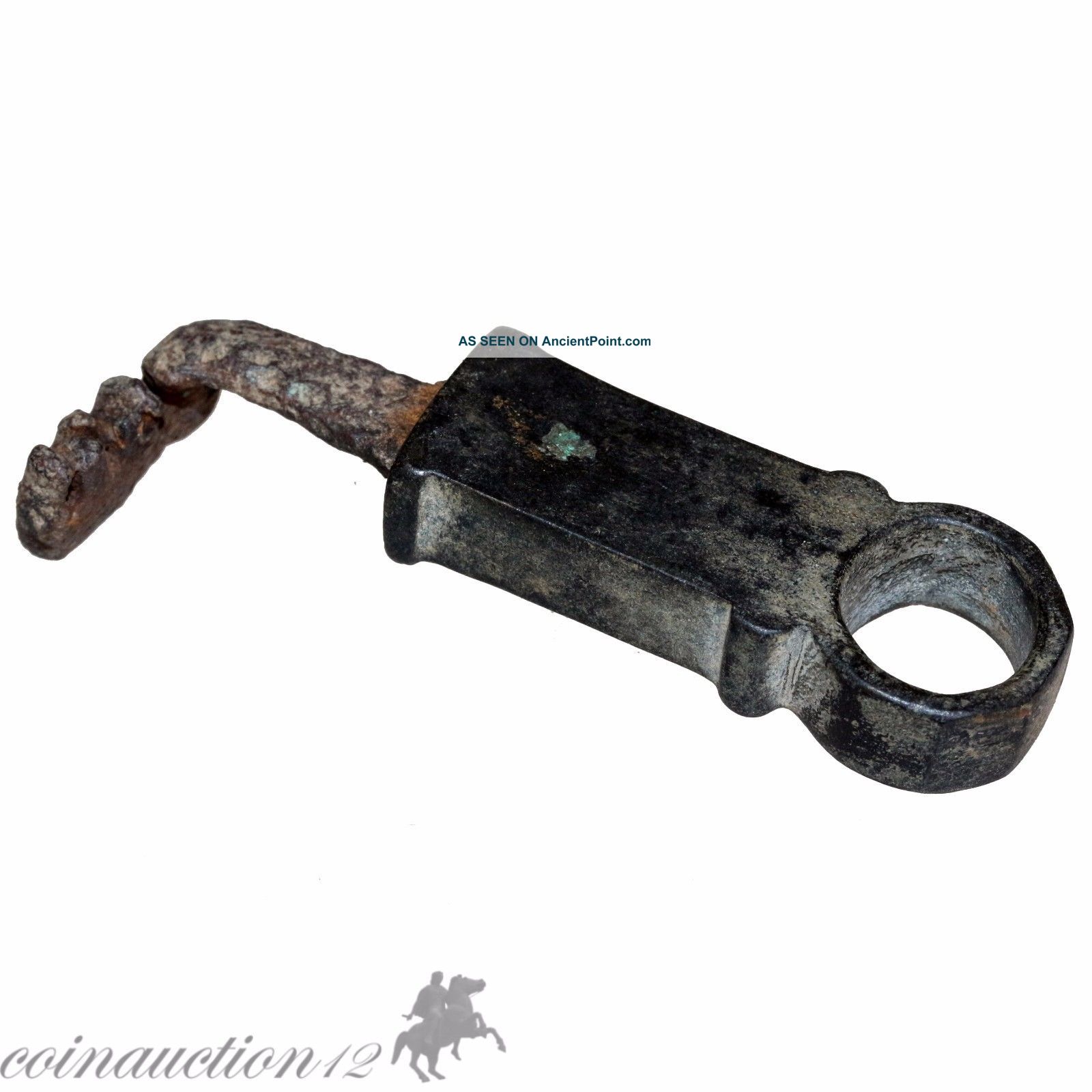 Roman Bronze & Iron Long Roman Key Circa 300 Ad Roman photo