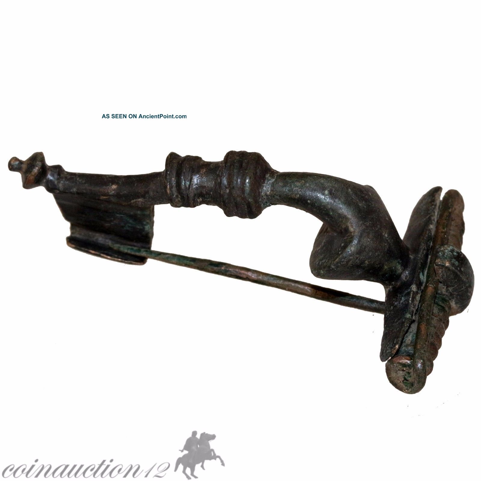 100 - 200 Ad,  Intact Roman Bronze Kraftig Profilierte Fibula Brooch Roman photo