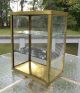 Small Shabby Vintage Machine Age Glass Steel Metal Display Case Cabinet 1900-1950 photo 3