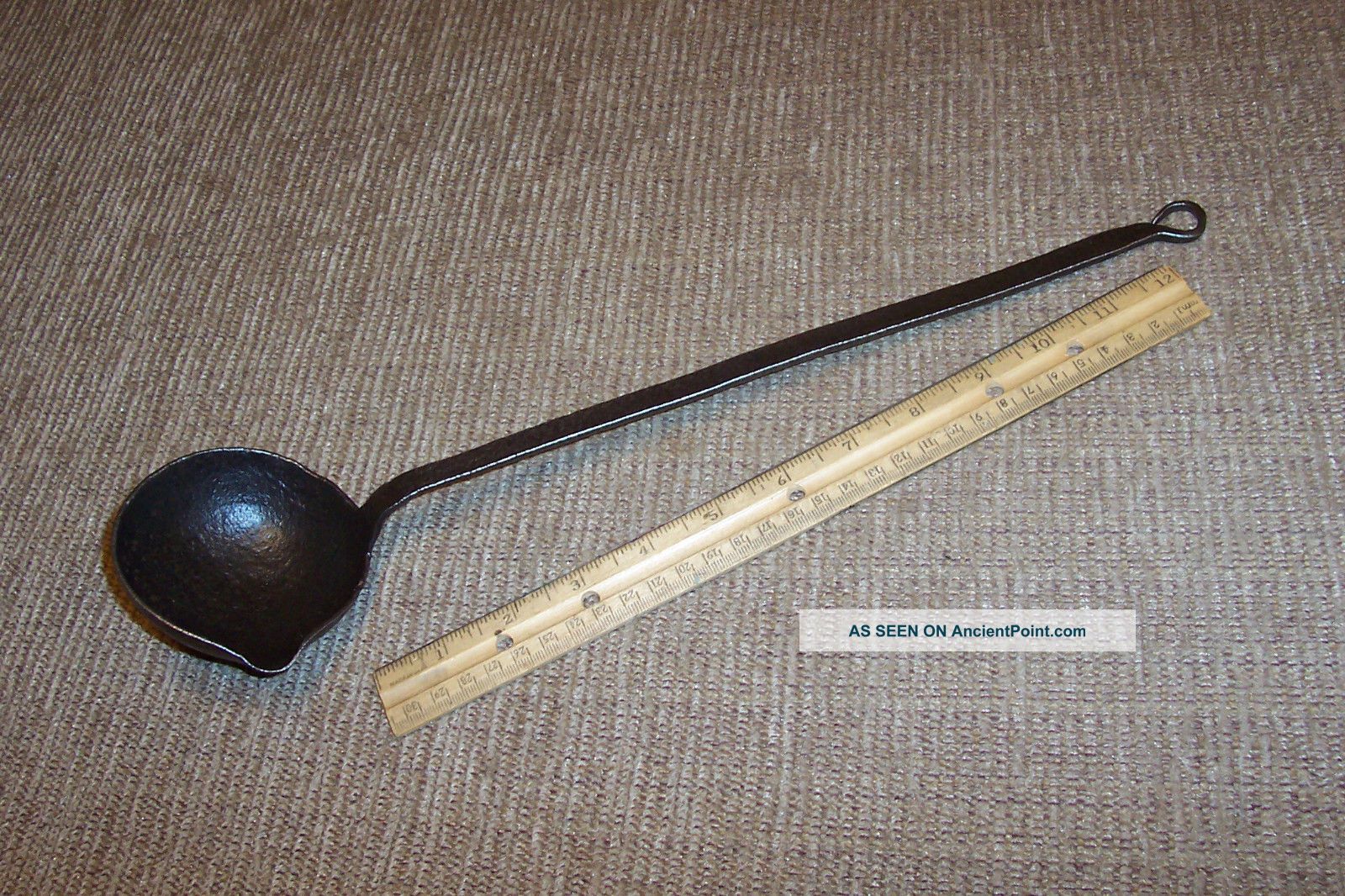 Primitive Hand Forged Ladle Dipper Old Antique Country Kitchen Fireplace Tool Primitives photo