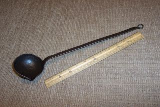 Primitive Hand Forged Ladle Dipper Old Antique Country Kitchen Fireplace Tool photo