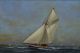 Small Vintage Vernon Broe Maritime Seascape Cape Cod Sailboat Oil Painting Other Maritime Antiques photo 2
