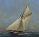 Small Vintage Vernon Broe Maritime Seascape Cape Cod Sailboat Oil Painting Other Maritime Antiques photo 3