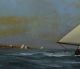 Small Vintage Vernon Broe Maritime Seascape Cape Cod Sailboat Oil Painting Other Maritime Antiques photo 4