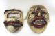 2 Vintage Balinese Hand Carved Topeng Wayang Theatre Masks Wood Fur Hair Pacific Islands & Oceania photo 1