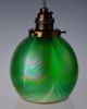 Iridescent Hand Blown Art Nouveau Jugendstil Glass Lamp Shade 2.  25” Fitter Art Nouveau photo 5
