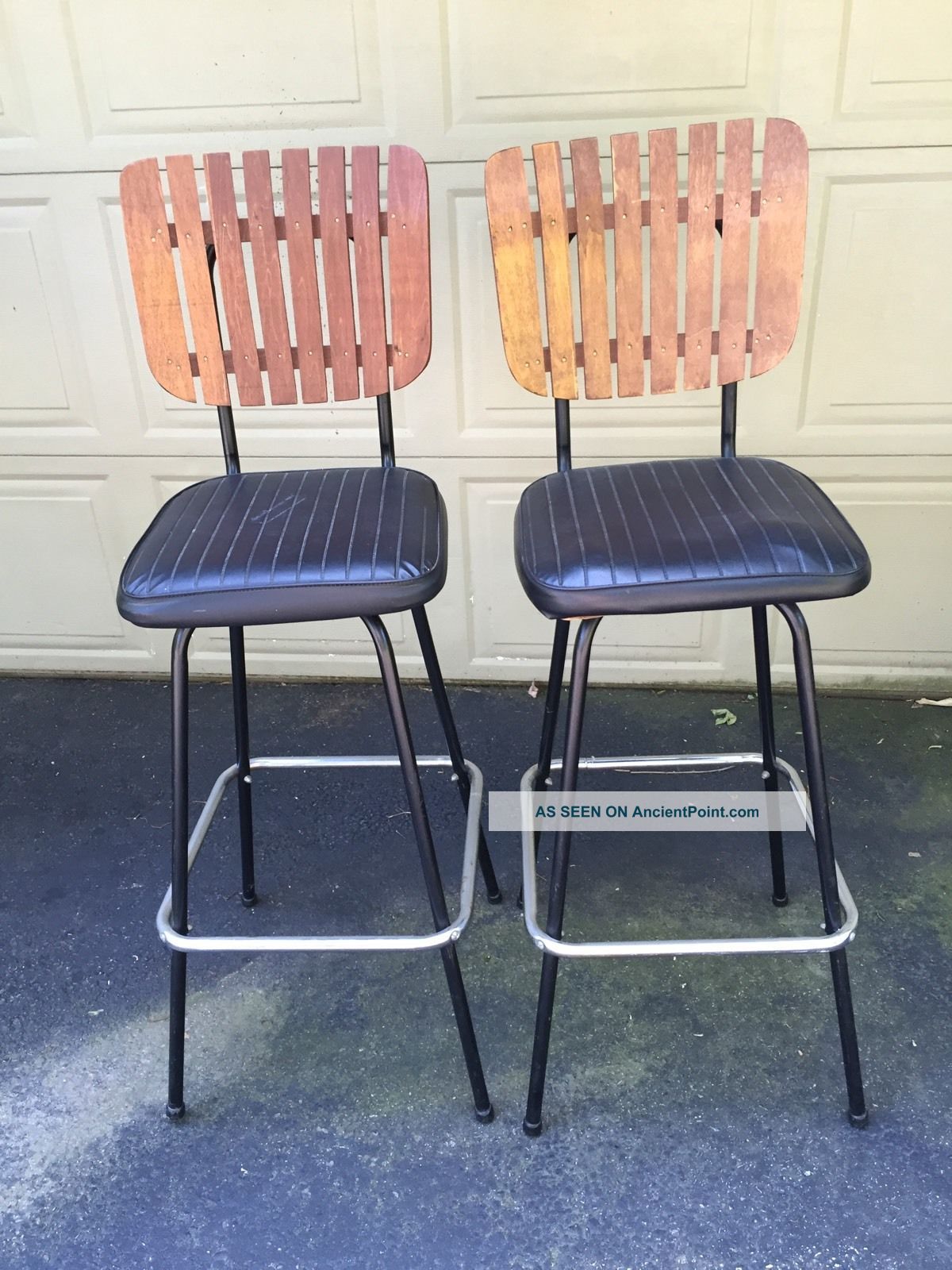 2 Mid Century Bar Stools Arthur Uminoff Style Comfort Line Euc Mid-Century Modernism photo