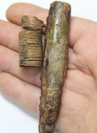 Viking Knife Bone Knife Handle With Bronze Decoration Handle.  Very Rarely photo