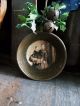 Tiny Antique Tin Toy Pan With Old Photo Print Primitive Christmas Ornament Primitives photo 1