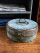 Tiny Antique Tin Toy Pan With Old Photo Print Primitive Christmas Ornament Primitives photo 4