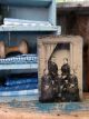 Tiny Antique Tin Doll Plate With Old Photo Print Children Primitives photo 5