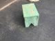 Antique Bench Stool Vintage Primitive Country 18 X 13 X11 Wood,  Old Green Paint Primitives photo 3