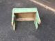 Antique Bench Stool Vintage Primitive Country 18 X 13 X11 Wood,  Old Green Paint Primitives photo 4