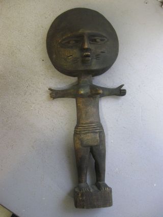 Antique African Tribal Carved Fertility Doll Sculpture Statue photo