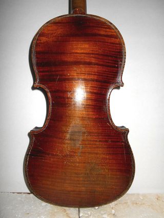 Vintage Old Antique 1800s 1 Pc Back Full Size Violin - photo