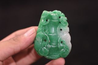 Antique Chinese Carved Aristocratic Wearing Jadeite Jade Pendant Aa083 photo