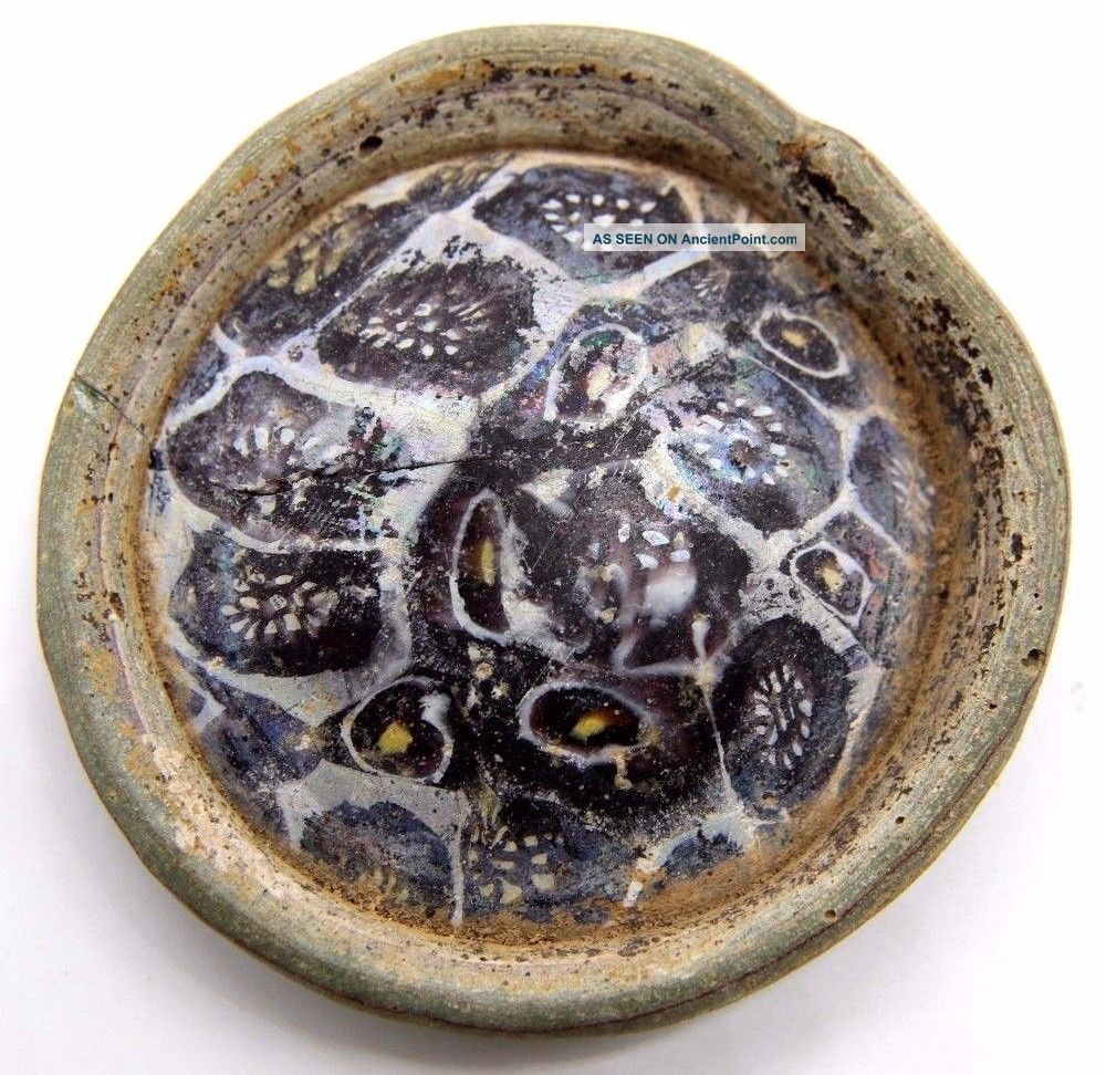 Very Rare Ancient Roman Millefiori Glass Dish 1st - 2nd Century Ad Roman photo