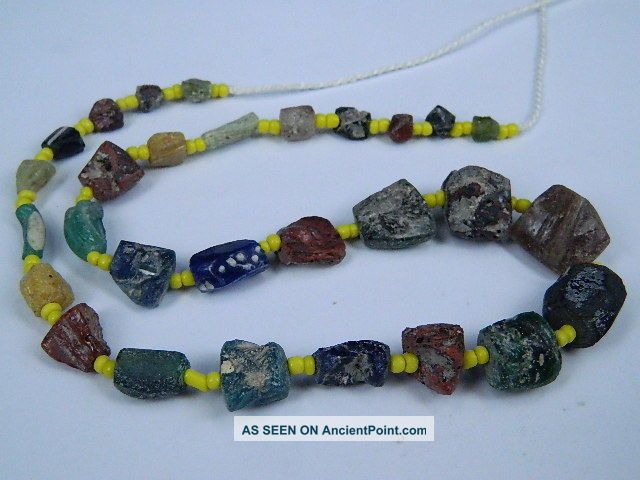 Ancient Fragment Glass Beads Strand Roman 200 Bc Ml1267 Roman photo