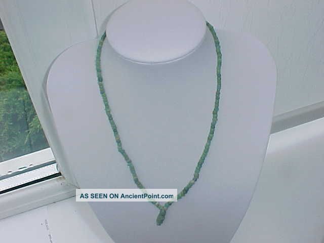 String Roman Green Coloured Glass Beads Circa 100 - 400 A.  D. Roman photo