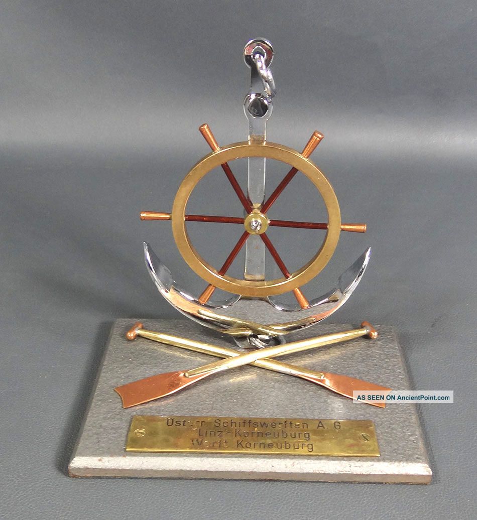 Ship Navy Boat Naval Nautical Anchor Model Rudder Pocket Watch Stand Rowing Oars Anchors photo