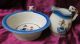 Antique Hand Painted Cat Handled Creamer & Matching Cereal Bowl C.  1945 Japan Creamers & Sugar Bowls photo 1