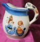 Antique Hand Painted Cat Handled Creamer & Matching Cereal Bowl C.  1945 Japan Creamers & Sugar Bowls photo 2