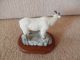 Fine Porcelain Mountain Goat Figurine With Wood Stand 7 