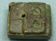 Ancient Bronze Wax Seal Box W/ Niello Cross Roman photo 1