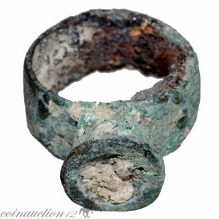 Intact Bronze Age Ancient Greek Bronze Ring 2500 - 1500 Bc photo