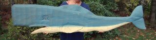 Antique Old Wooden Painted Humpback Whale Weathervane From Gloucester,  Ma 50 