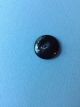 Antique 19th C Black Paper Mache Mother Of Pearl Floral Inlay Button 18mm 3/4 