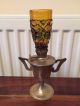 A Small Vintage Metal Trophy Oil Lamp Order Hong Kong Made 20th Century photo 4
