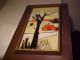 Vtg Harris G.  Strong Mid Century Modern Art Tiles W/original Frame & Sticker Mid-Century Modernism photo 1