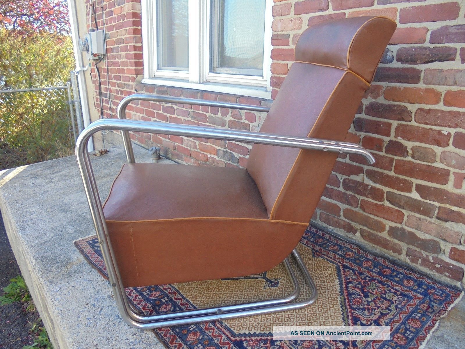 Antique Art Deco Vintage Machine Age Chrome Club Lounge Chair Weber Lloyd Era 1900-1950 photo