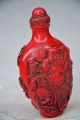 Delicate Chinese Red Coral Hand Carved Smiling Buddha Snuff Bottle Snuff Bottles photo 2