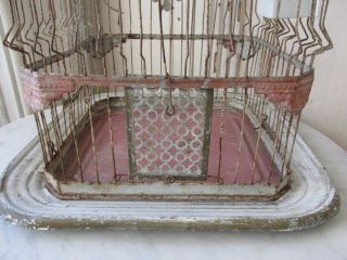 The Best Old Early 1900 ' S Birdcage Pink White Shapely Ornate Details photo
