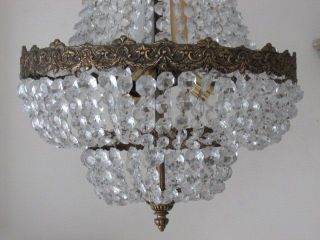 Exquisite Old Vintage Chandelier Dripping Crystals Wedding Cake Empire Shape photo