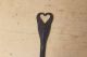 Rare 18th C England Wrought Iron Heart Shaped Fireplace Peel In Old Surface Primitives photo 2