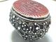 Antique Persian Islamic Sterling Silver & Carnelian Large Seal Stamp Ring (9 1/4) Islamic photo 2