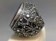 Antique Persian Islamic Sterling Silver & Carnelian Large Seal Stamp Ring (9 1/4) Islamic photo 5