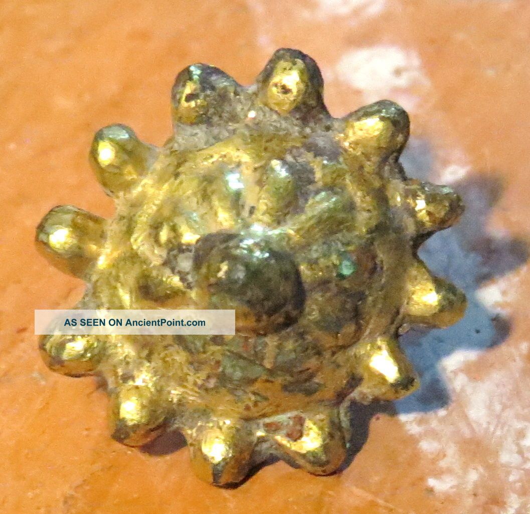 Ancient Viking Gold Gilt Button Granulated 900 - 1100ad (useable Clasp Too) Rare Viking photo