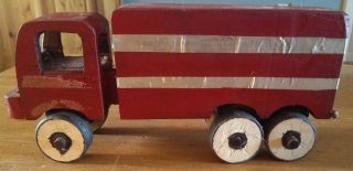 Vintage Folk Art Toy Box Truck Hand Made Wood Vehicle,  Handmade,  Hand - Crafted photo