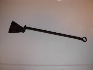 Antique Early Hand Forged Fireplace Hearth Peel Spatula Scraper photo