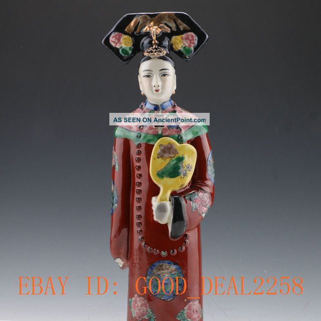 Chinese Handwork - Carved Ceramics Highest - Ranking Imperial Concubine Statue Other Antique Chinese Statues photo