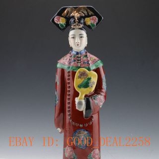 Chinese Handwork - Carved Ceramics Highest - Ranking Imperial Concubine Statue photo