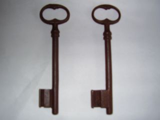 Two Antique Fifteenth Century Iron Keys From Around 1430 Excavated Near Castle photo