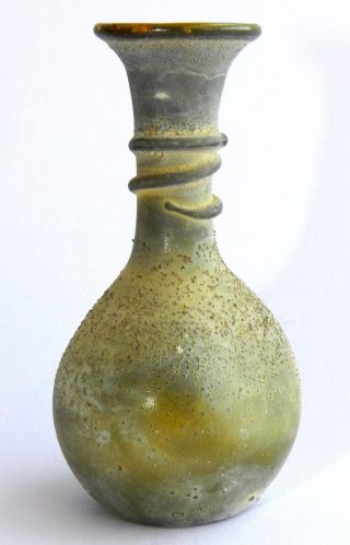 Ancient Mini Roman Glass Jug Vase Pitcher Liquids Multi - Color Bottle Holy Land photo