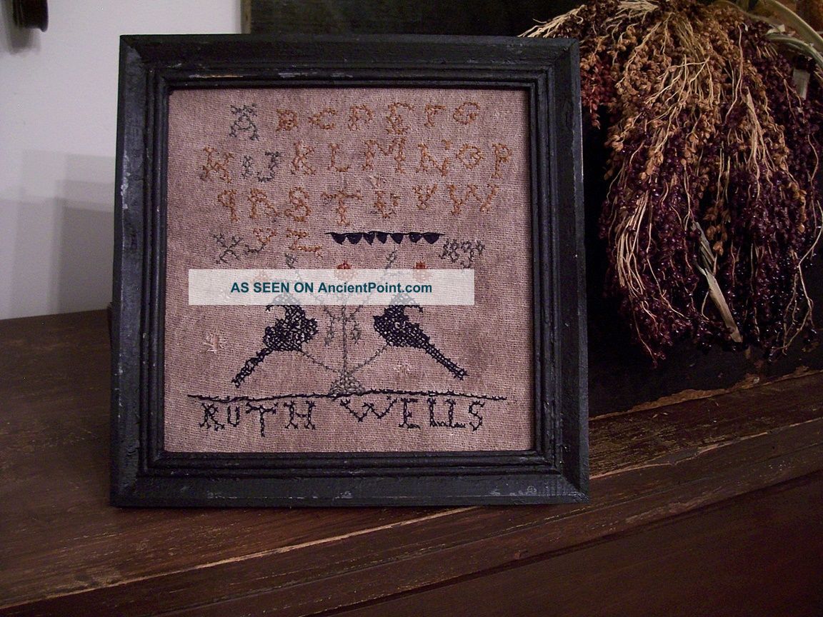 Early And Primitive Inspired 1890 Ruth Wells School - Girl Sampler (lb) Primitives photo