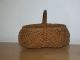 Antique Egg Basket Patina No Problems Good Med - Sm Weave Folk Primitive Primitives photo 2
